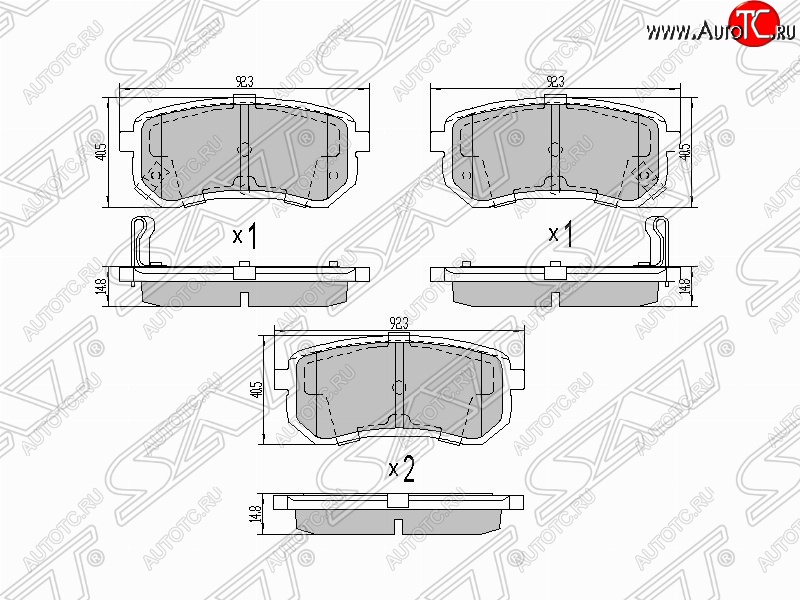 689 р. Колодки тормозные задние SAT  Hyundai i10  PA (2007-2013), KIA Picanto  1 SA хэтчбэк 5 дв. (2003-2011)  с доставкой в г. Королёв
