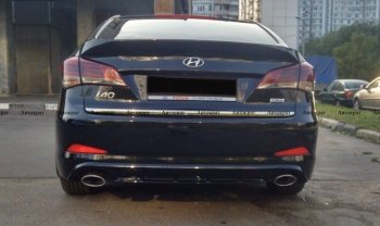 5 649 р. Юбка заднего бампера АВТОКРАТ Hyundai I40 1 VF дорестайлинг седан (2011-2015) (Неокрашенная)  с доставкой в г. Королёв. Увеличить фотографию 4