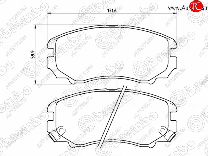 3 369 р. Комплект передних тормозных колодок BREMBO KIA Soul AM рестайлинг (2011-2014)  с доставкой в г. Королёв