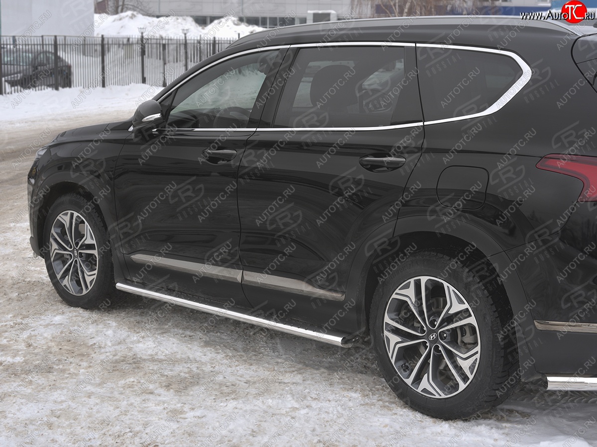 31 649 р. Пороги из трубы 120х60 овал с проступью Russtal Hyundai Santa Fe TM дорестайлинг (2018-2021)  с доставкой в г. Королёв