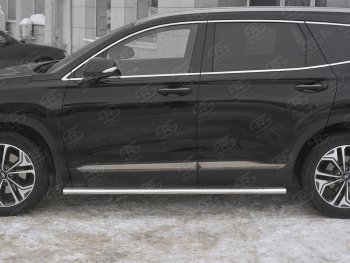 31 649 р. Пороги из трубы 120х60 овал с проступью Russtal Hyundai Santa Fe TM дорестайлинг (2018-2021)  с доставкой в г. Королёв. Увеличить фотографию 3