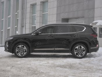 20 999 р. Пороги из труб 75х42 с проступью Russtal Hyundai Santa Fe TM дорестайлинг (2018-2021)  с доставкой в г. Королёв. Увеличить фотографию 2