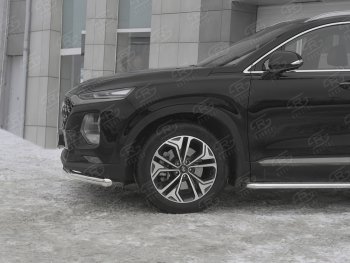 18 549 р. Защита переднего бампера (Ø63 мм, нержавейка) SLITKOFF Hyundai Santa Fe TM дорестайлинг (2018-2021)  с доставкой в г. Королёв. Увеличить фотографию 3