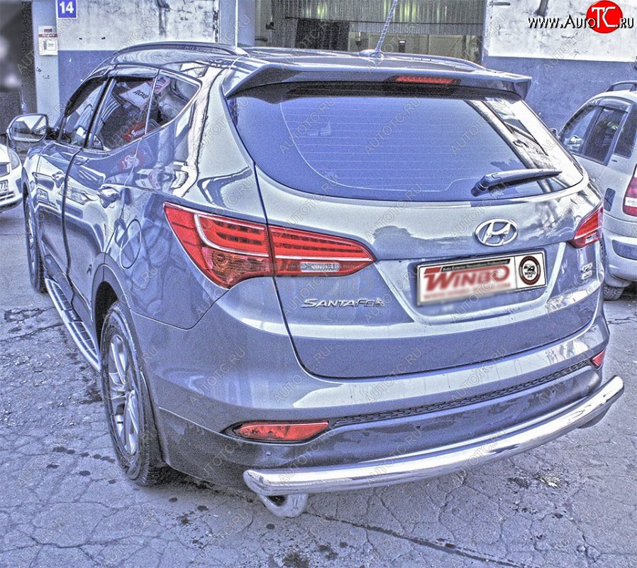 11 699 р. Защита заднего бампера WINBO (Ø60 мм, нержавейка) Hyundai Santa Fe DM дорестайлинг (2012-2016)  с доставкой в г. Королёв