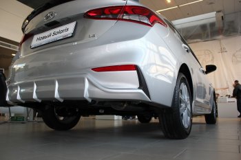 4 999 р. Накладка заднего бампера Автократ Hyundai Solaris HCR седан дорестайлинг (2017-2020) (Неокрашенная)  с доставкой в г. Королёв. Увеличить фотографию 4