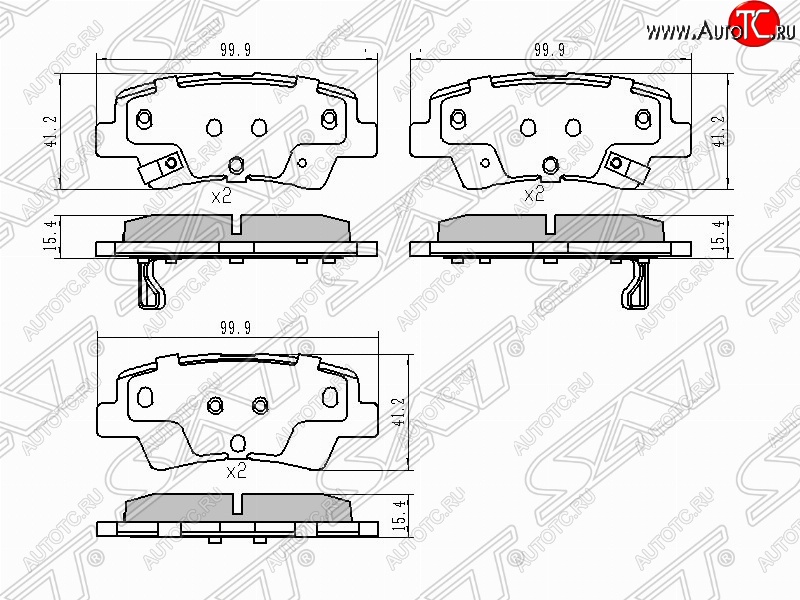 879 р. Колодки тормозные задние SAT  Hyundai Solaris  HCR (2017-2022), KIA Rio  4 FB (2016-2024)  с доставкой в г. Королёв