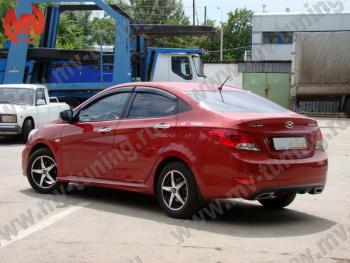 5 999 р. Пороги накладки ZEUS Hyundai Solaris RBr хэтчбэк рестайлинг (2014-2017) (Неокрашенный)  с доставкой в г. Королёв. Увеличить фотографию 2