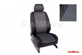 6 999 р. Чехлы для сидений Seintex (экокожа)  Hyundai Solaris  RBr (2010-2017) хэтчбэк дорестайлинг, хэтчбэк рестайлинг (Черный+серый)  с доставкой в г. Королёв. Увеличить фотографию 1