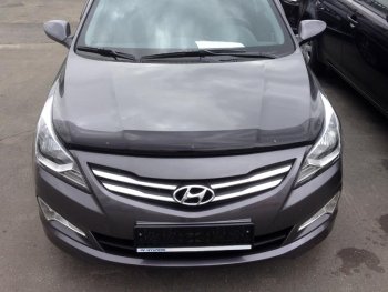 Дефлектор капота SIM Hyundai Solaris RBr хэтчбэк рестайлинг (2014-2017)