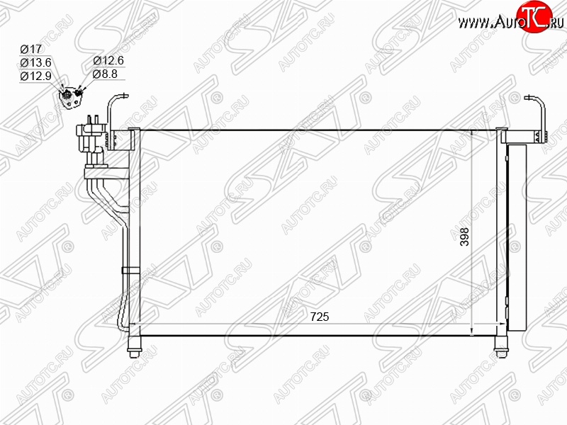 7 599 р. Радиатор кондиционера SAT  Hyundai Starex/Grand Starex/H1  TQ (2007-2013) дорестайлинг  с доставкой в г. Королёв