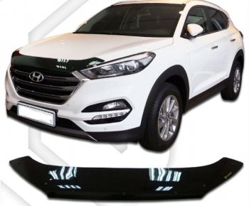 Дефлектор капота CA-Plastic Hyundai (Хюндаи) Tucson (Туссон)  TL (2015-2021) TL дорестайлинг, рестайлинг