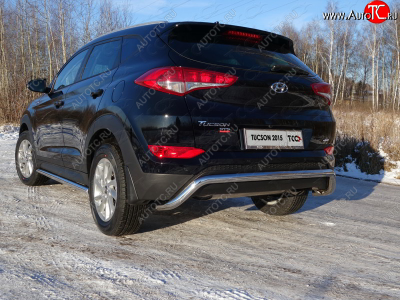 21 799 р. Защита заднего бампера ТСС (нержавейка d 60,3 мм) (кенгурин)  Hyundai Tucson  TL (2015-2018) дорестайлинг  с доставкой в г. Королёв