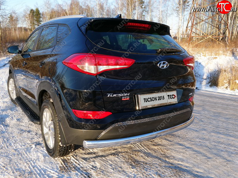 19 999 р. Защита заднего бампера (овальная) ТСС 75х42 мм  Hyundai Tucson  TL (2015-2018) дорестайлинг  с доставкой в г. Королёв