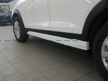 7 949 р. Накладки пластиковых порогов АВТОКРАТ Hyundai Tucson TL рестайлинг (2018-2021) (Неокрашенные)  с доставкой в г. Королёв. Увеличить фотографию 2