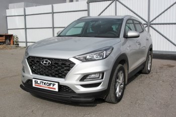 Защита переднего бампера Turbo Slitkoff (двойная, d57/42 мм) Hyundai (Хюндаи) Tucson (Туссон)  TL (2018-2021) TL рестайлинг ()