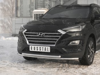 18 999 р. Защита переднего бампера (2 трубы Ø42 мм, нержавейка) SLITKOFF Hyundai Tucson TL рестайлинг (2018-2021)  с доставкой в г. Королёв. Увеличить фотографию 2