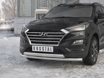 22 949 р. Защита переднего бампера (2 трубы Ø63 и 75х42 мм, нержавейка) Russtal Hyundai Tucson TL рестайлинг (2018-2021)  с доставкой в г. Королёв. Увеличить фотографию 4