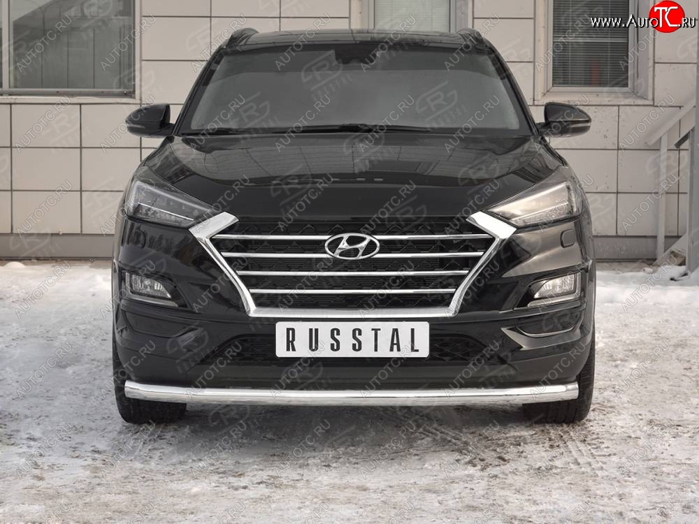 16 999 р. Защита переднего бампера (Ø 63 мм, нержавейка) SLITKOFF Hyundai Tucson TL рестайлинг (2018-2021)  с доставкой в г. Королёв