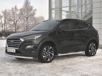 16 999 р. Защита переднего бампера (Ø 63 мм, нержавейка) SLITKOFF Hyundai Tucson TL рестайлинг (2018-2021)  с доставкой в г. Королёв. Увеличить фотографию 2