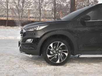 16 999 р. Защита переднего бампера (Ø 63 мм, нержавейка) SLITKOFF Hyundai Tucson TL рестайлинг (2018-2021)  с доставкой в г. Королёв. Увеличить фотографию 3