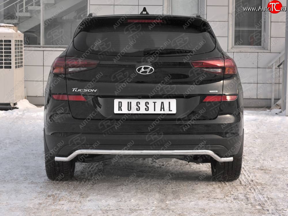 16 499 р. Защита заднего бампера (Ø42 мм волна, нержавейка) SLITKOFF Hyundai Tucson TL рестайлинг (2018-2021)  с доставкой в г. Королёв