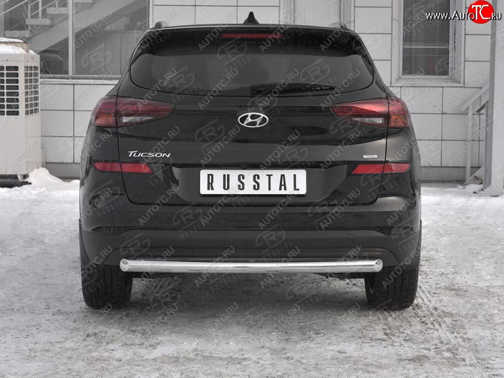 16 499 р. Защита заднего бампера (Ø63 мм, нержавейка) SLITKOFF Hyundai Tucson TL рестайлинг (2018-2021)  с доставкой в г. Королёв