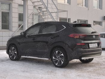 16 499 р. Защита заднего бампера (Ø63 мм, нержавейка) SLITKOFF Hyundai Tucson TL рестайлинг (2018-2021)  с доставкой в г. Королёв. Увеличить фотографию 2