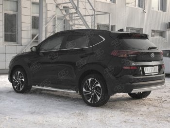 14 999 р. Защита заднего бампера (Ø75x42 мм, нержавейка) Russtal Hyundai Tucson TL рестайлинг (2018-2021)  с доставкой в г. Королёв. Увеличить фотографию 2