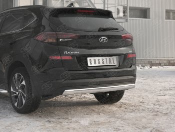 14 999 р. Защита заднего бампера (Ø75x42 мм, нержавейка) Russtal Hyundai Tucson TL рестайлинг (2018-2021)  с доставкой в г. Королёв. Увеличить фотографию 4