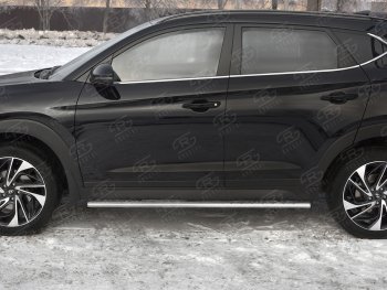 21 749 р. Защита порогов (Ø75x42 мм с проступью, нержавейка) Russtal Hyundai Tucson TL рестайлинг (2018-2021)  с доставкой в г. Королёв. Увеличить фотографию 2