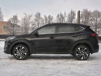 21 749 р. Защита порогов (Ø75x42 мм с проступью, нержавейка) Russtal Hyundai Tucson TL рестайлинг (2018-2021)  с доставкой в г. Королёв. Увеличить фотографию 3