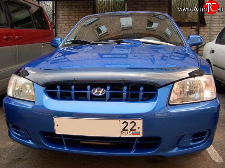 2 699 р. Дефлектор капота NovLine Hyundai Accent седан ТагАЗ (2001-2012)  с доставкой в г. Королёв