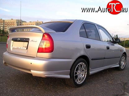 2 899 р. Козырёк на заднее стекло Street Hyundai Accent седан ТагАЗ (2001-2012) (Неокрашенный)  с доставкой в г. Королёв