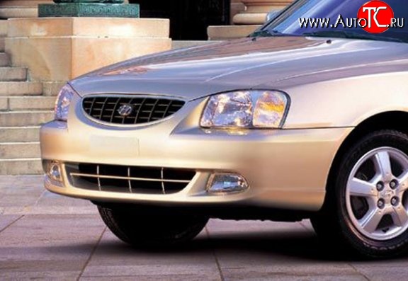 3 599 р. Передний бампер Стандартный Hyundai Accent седан ТагАЗ (2001-2012) (Окрашенный)  с доставкой в г. Королёв