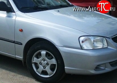 4 999 р. Переднее правое крыло Стандартное Hyundai Accent седан ТагАЗ (2001-2012) (Окрашенное)  с доставкой в г. Королёв