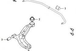 819 р. Полиуретановый сайлентблок нижнего рычага передней подвески (задний) Точка Опоры Hyundai Accent седан ТагАЗ (2001-2012)  с доставкой в г. Королёв. Увеличить фотографию 2