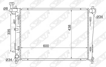 Радиатор двигателя  SAT (трубчатый, 1.4/1.6/2.0, АКПП) KIA Ceed 1 ED рестайлинг, хэтчбэк 5 дв. (2010-2012)
