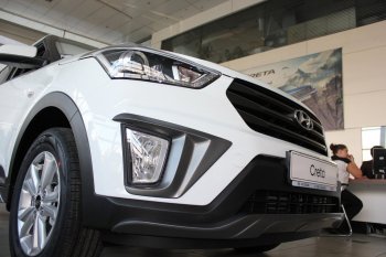 5 649 р. Накладка на передний бампер АвтоКрат Hyundai Creta GS рестайлинг (2019-2021) (Неокрашенная)  с доставкой в г. Королёв. Увеличить фотографию 2