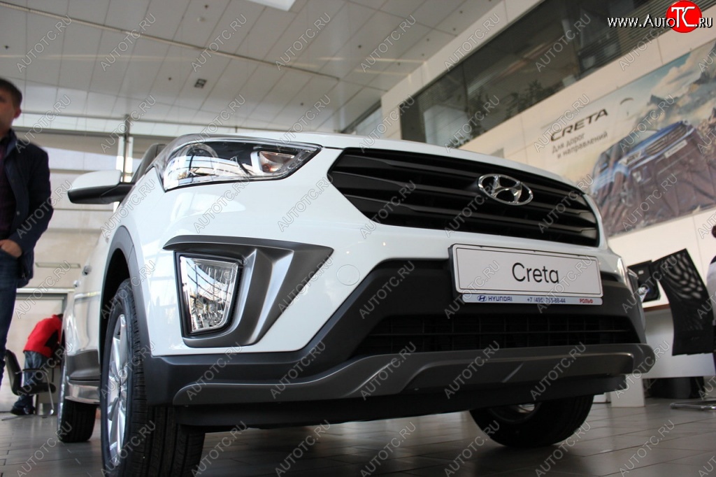 5 649 р. Накладка на передний бампер АвтоКрат Hyundai Creta GS рестайлинг (2019-2021) (Неокрашенная)  с доставкой в г. Королёв