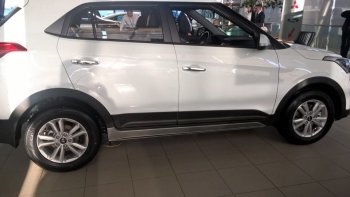 7 349 р. Пластиковые пороги АвтоКрат Hyundai Creta GS рестайлинг (2019-2021) (Неокрашенные)  с доставкой в г. Королёв. Увеличить фотографию 3