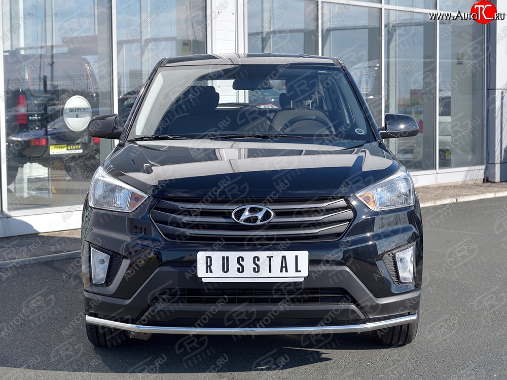 15 599 р. Защита переднего бампера (Ø42 мм, нержавейка) SLITKOFF Hyundai Creta GS рестайлинг (2019-2021)  с доставкой в г. Королёв