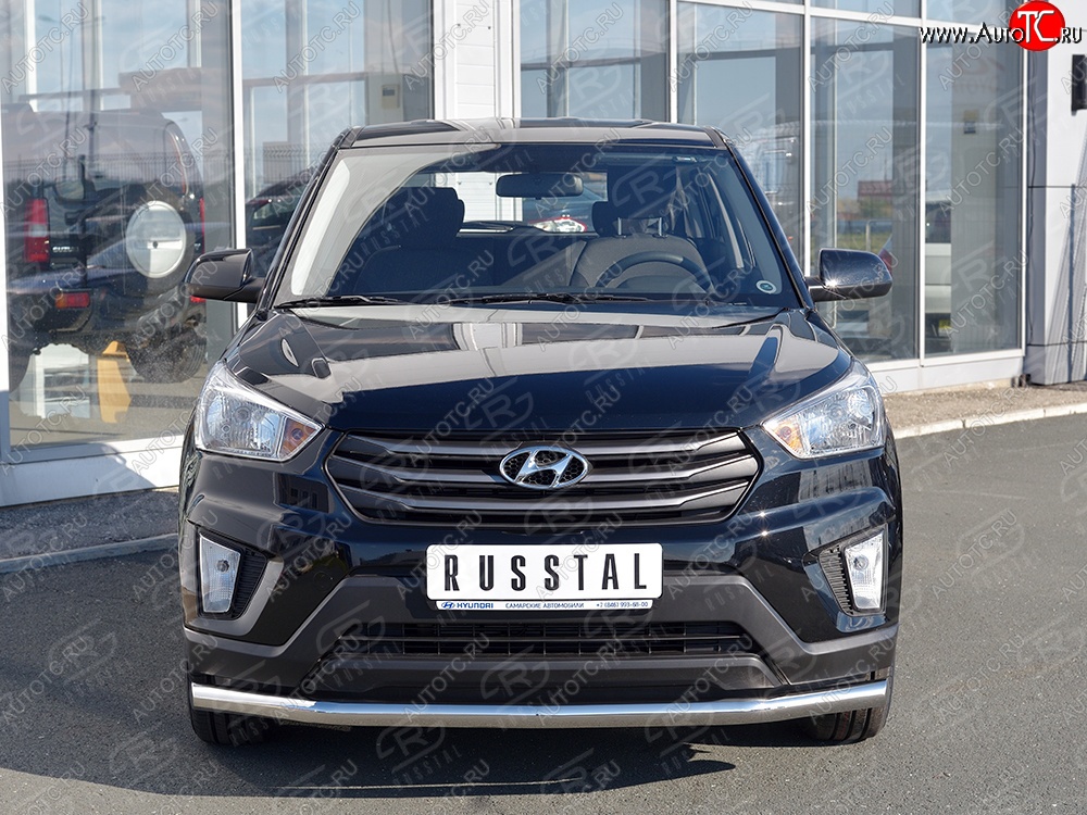 17 349 р. Защита переднего бампера (Ø63 мм, нержавейка) SLITKOFF Hyundai Creta GS дорестайлинг (2015-2019)  с доставкой в г. Королёв