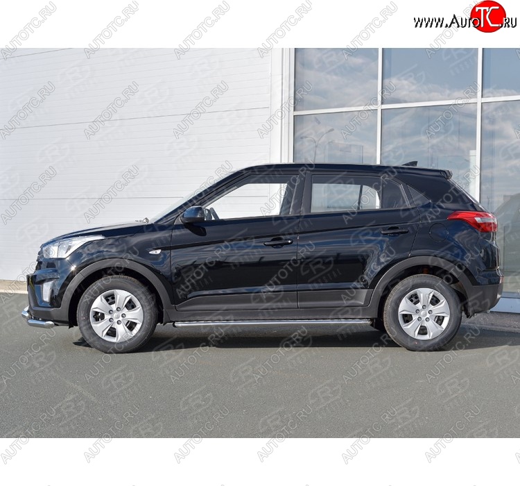 22 999 р. Широкая защита порогов с трубой d42 мм SLITKOFF v2  Hyundai Creta  GS (2015-2021) дорестайлинг, рестайлинг  с доставкой в г. Королёв