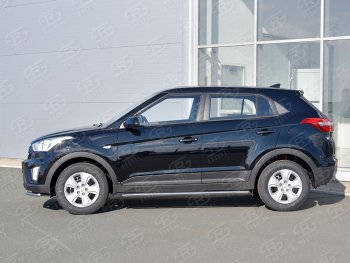 18 349 р. Защита порогов из круглой трубы d42 мм SLITKOFF v3  Hyundai Creta  GS (2015-2021) дорестайлинг, рестайлинг  с доставкой в г. Королёв. Увеличить фотографию 3