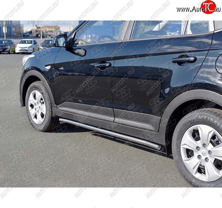 18 349 р. Защита порогов из круглой трубы d42 мм SLITKOFF v3  Hyundai Creta  GS (2015-2021) дорестайлинг, рестайлинг  с доставкой в г. Королёв