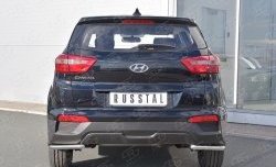 12 599 р. Защита заднего бампера (Ø42 мм уголки, нержавейка) SLITKOFF Hyundai Creta GS дорестайлинг (2015-2019)  с доставкой в г. Королёв. Увеличить фотографию 1