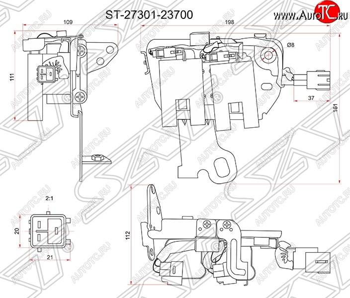 2 399 р. Катушка зажигания SAT  Hyundai Elantra ( XD,  XD2) (2000-2010), Hyundai Tucson  JM (2004-2010), KIA Cerato  1 LD (2003-2008), KIA Sportage  2 JE,KM (2004-2010)  с доставкой в г. Королёв