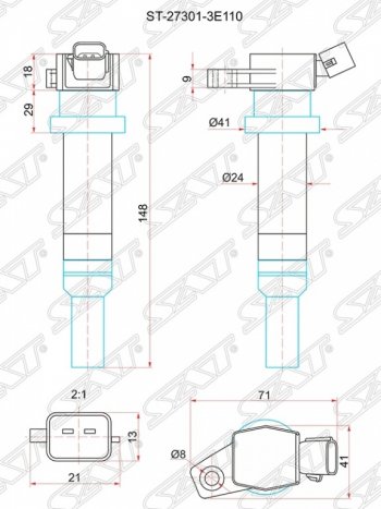 Катушка зажигания SAT KIA Rio 3 QB дорестайлингхэтчбек5дв. (2011-2015)