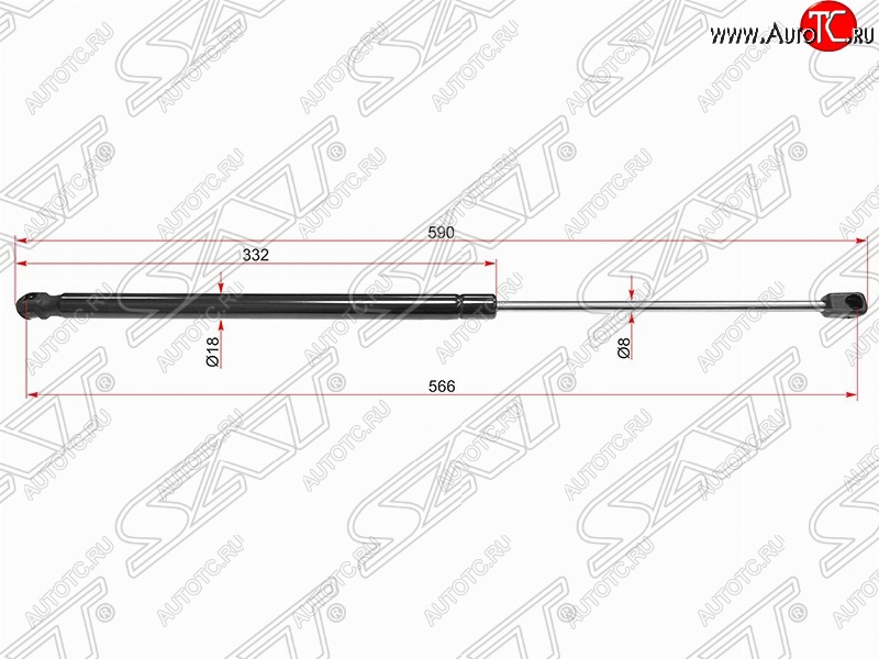 639 р. Упор крышки багажника SAT (газовый) Hyundai I30 FD хэтчбек дорестайлинг (2007-2010)  с доставкой в г. Королёв