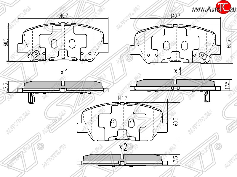 1 399 р. Колодки тормозные SAT (задние) Hyundai I30 2 GD дорестайлинг универсал (2011-2015)  с доставкой в г. Королёв